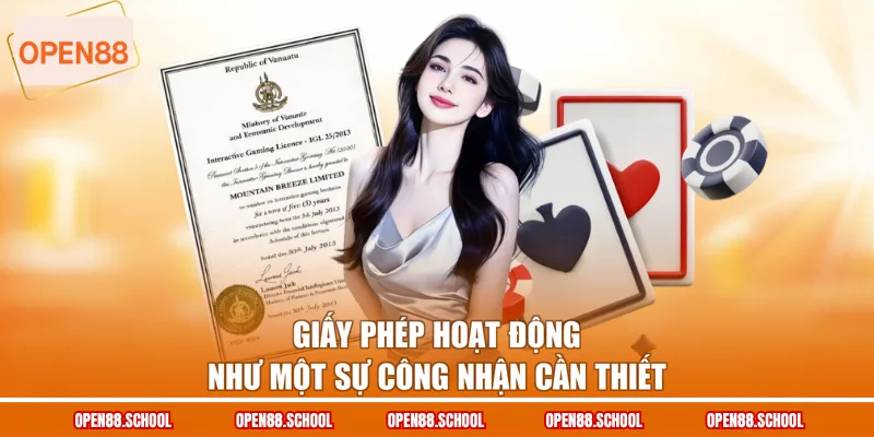 Giấy phép hoạt động như một sự công nhận cần thiết