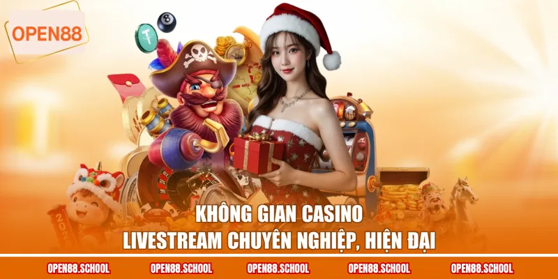 Không gian casino livestream chuyên nghiệp, hiện đại
