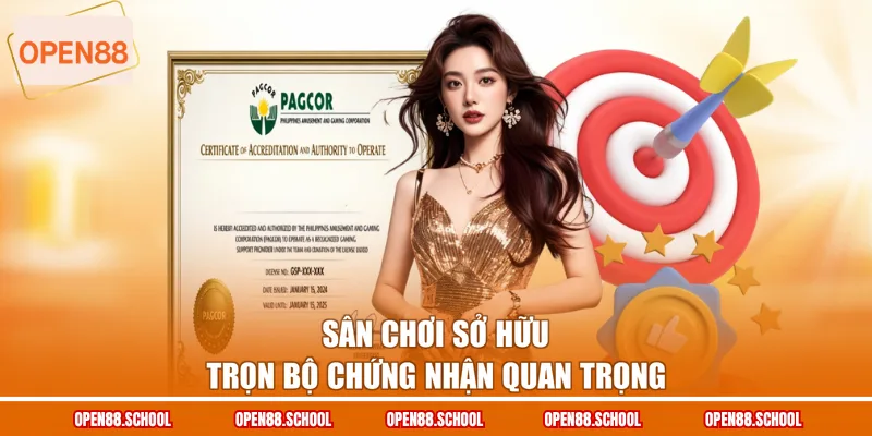 Sân chơi sở hữu trọn bộ chứng nhận quan trọng